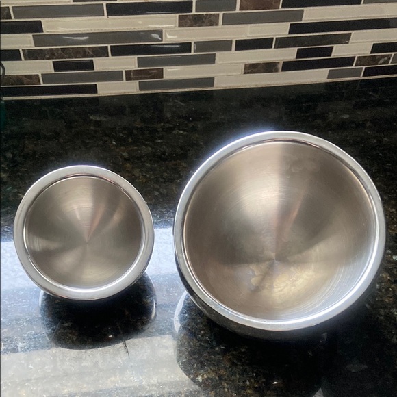 CB2 Crate & Barrel Stainless Steel Mixing Nesting Bowls - Picture 2 of 10